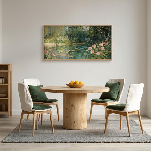 FWIEXA Monet Floral Framed Canvas Wall Art Set - Impressionist Botanical Garden Decor | 20x40 Inches