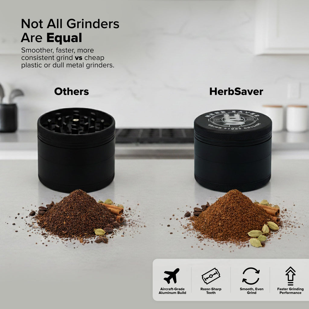 HerbSaver 2.5 Inch Aluminum Spice Grinder (Black)