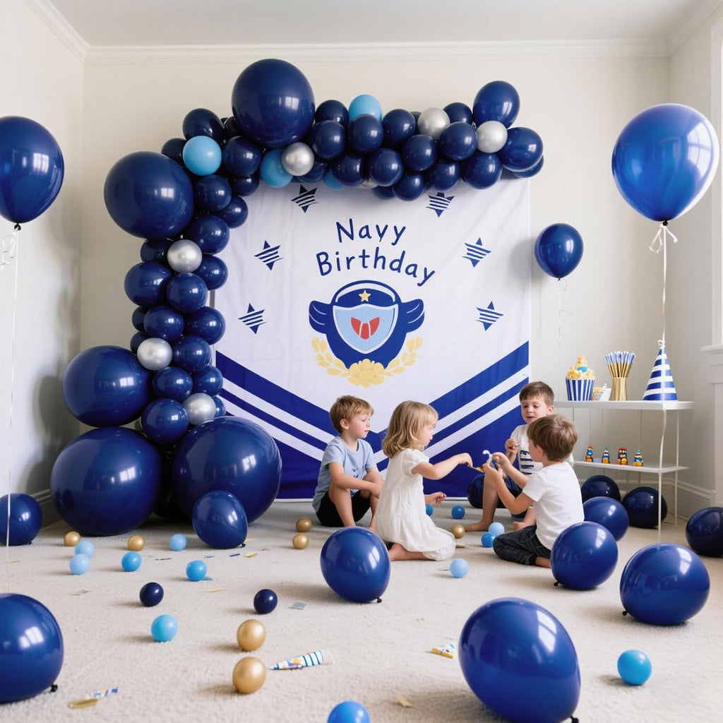 Skiennix Navy Blue Latex Balloons - 100 Pack of 12-Inch Round Balloons for Weddings & Parties
