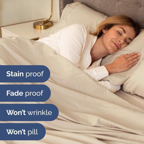 Full XL Bed Sheet Set - 4 Piece Soft, Breathable & Cooling Bedding - Hotel Luxury for All Ages | Deep Pockets, Fade & Wrinkle Free - Wheat