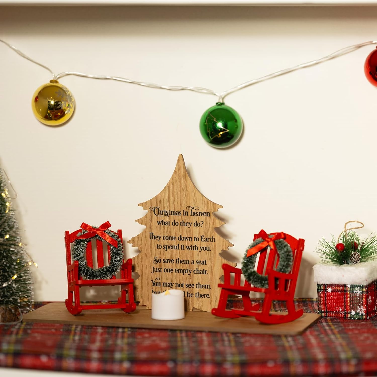 Regine Switzerland Christmas Memorial Candle Holders - Elegant Rocking Chair Ornament for Remembrance