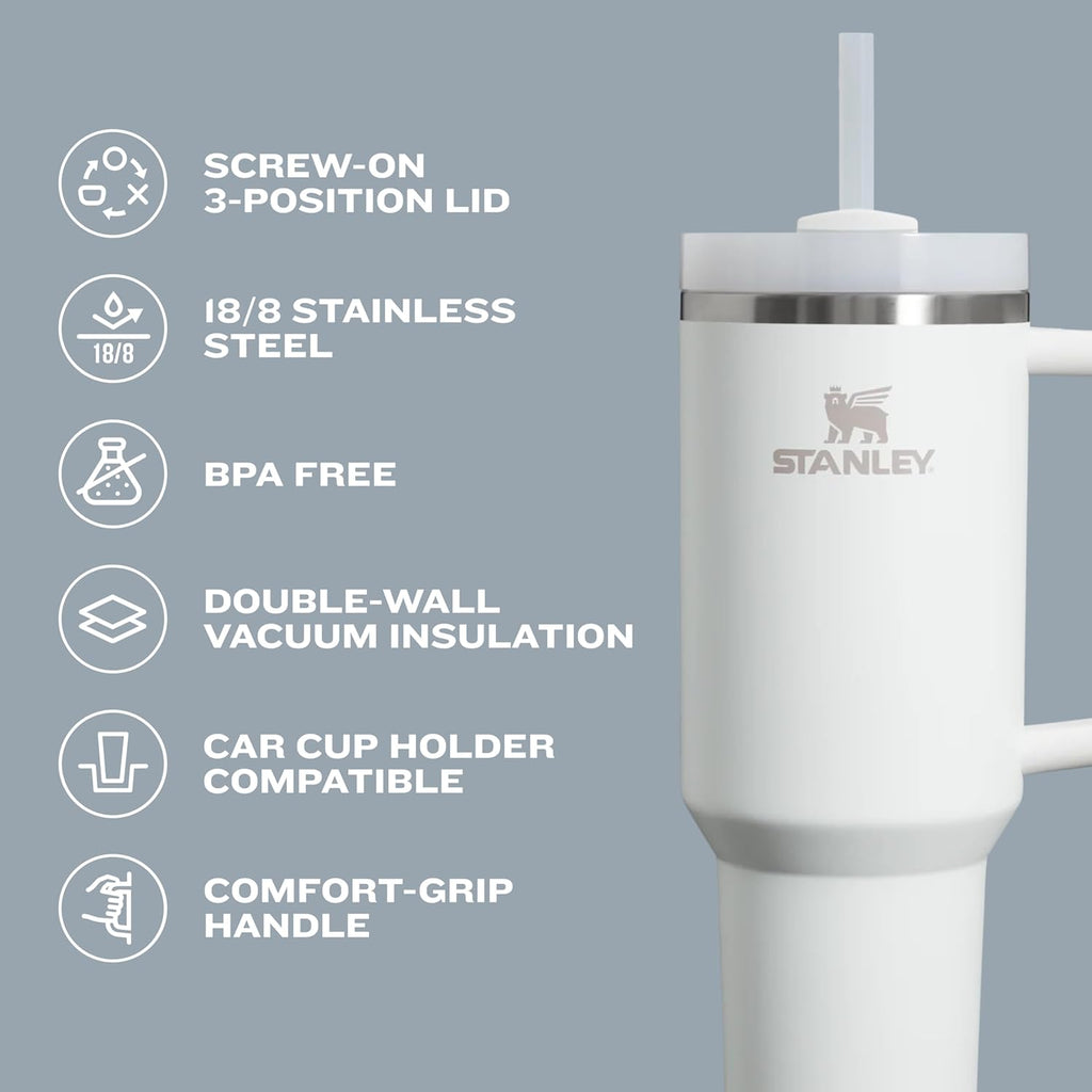 STANLEY Quencher H2.0 Tumbler - 40 oz Insulated Stainless Steel Cup with Handle & Straw | Red Rust
