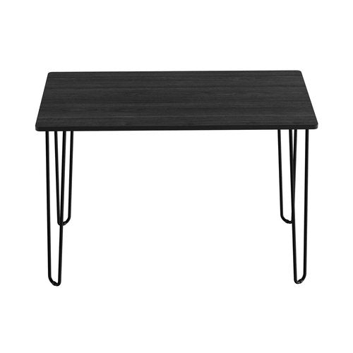 Desk with Hairpin Legs - Modern Industrial Style Home Decor - Woodgrain-Look and Steel Accent Home Office Furniture by Lavish Home (Black)