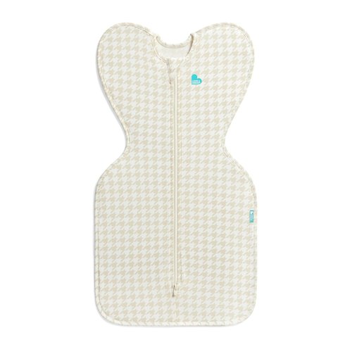 Love To Dream Swaddle UP - Baby Sleep Sack for Newborns | Self-Soothing Design, 1.0 TOG, Tan Houndstooth, 5-8.5 lbs