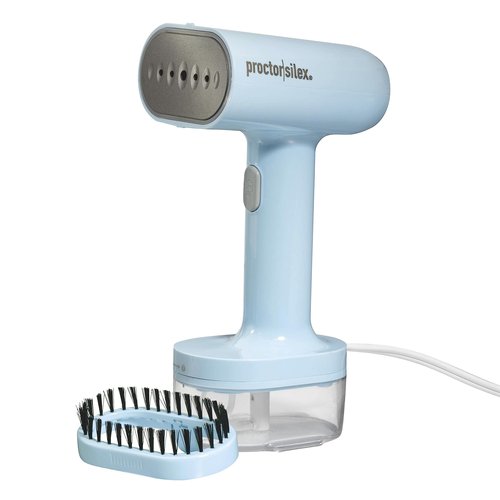 Proctor Silex Compact Travel Iron & Garment Steamer for Clothes, Ready in 45 Seconds for 7 Minutes of Continuous Use, Portable and Lightweight, Vacation Essentials, 1200 Watts, 120 ml Water Tank, Blue