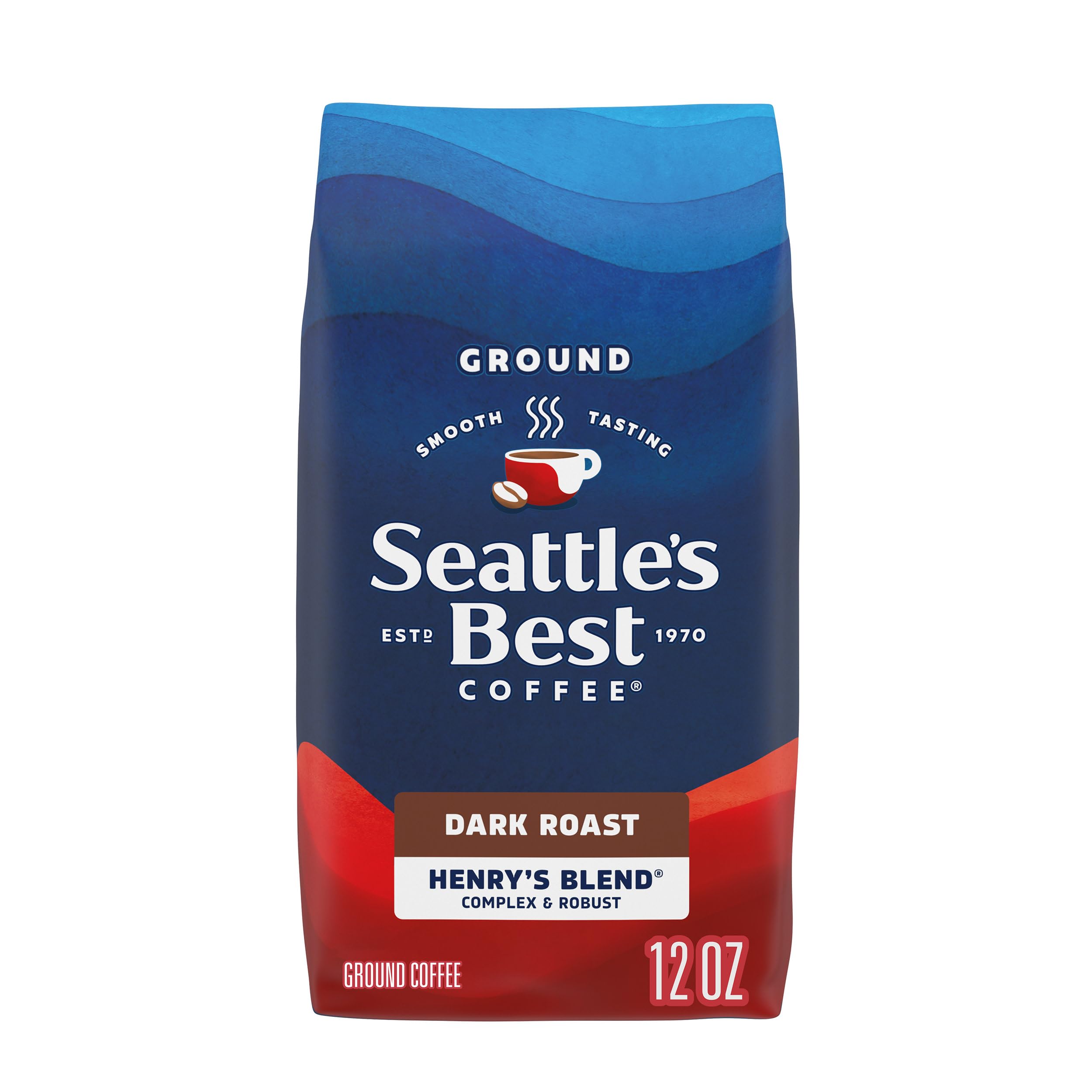 Seattle's Best Coffee Henry's Blend Dark Roast Ground Coffee, 12 Ounce (Pack of 1)