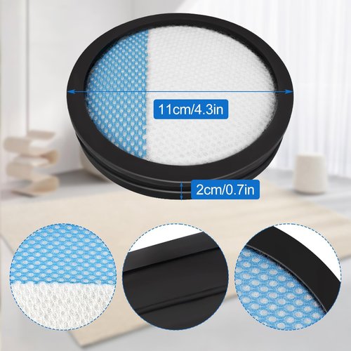 18V ONE + Washable Filter for Ryobi 18V Cordless Stick Vacuum PCL720, PBLSV716, PBLSV717 Replacement Parts, Compare to Part A32SV720N, 3 Pack