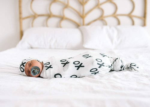 Copper Pearl Large Premium Knit Baby Swaddle Receiving Blanket XOXO