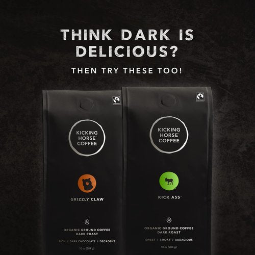 Kicking Horse Coffee 454 Horse Power, Dark Roast, Ground, 284 g (Pack of 6) - Certified Organic, Fairtrade, Kosher