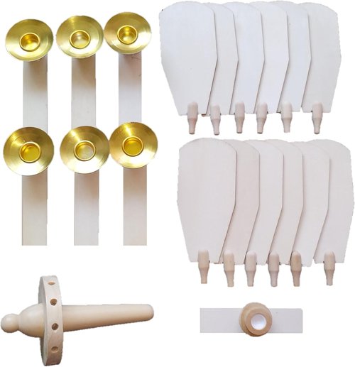 Christmas Pyramid Kit by [Brand Name] - 21Pcs Replacement Parts with 12 Fans & 6 Candle Holders