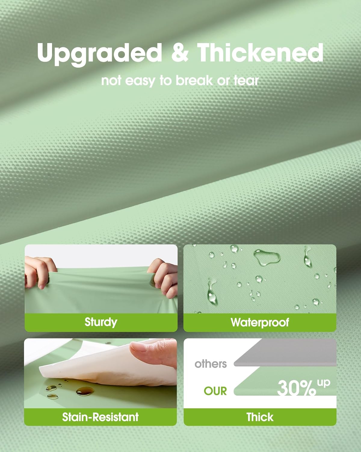 Pureegg Disposable Plastic Tablecloths - 84'' Round, Leakproof & Sturdy, Sage Green - 8 Pack for Easter Parties