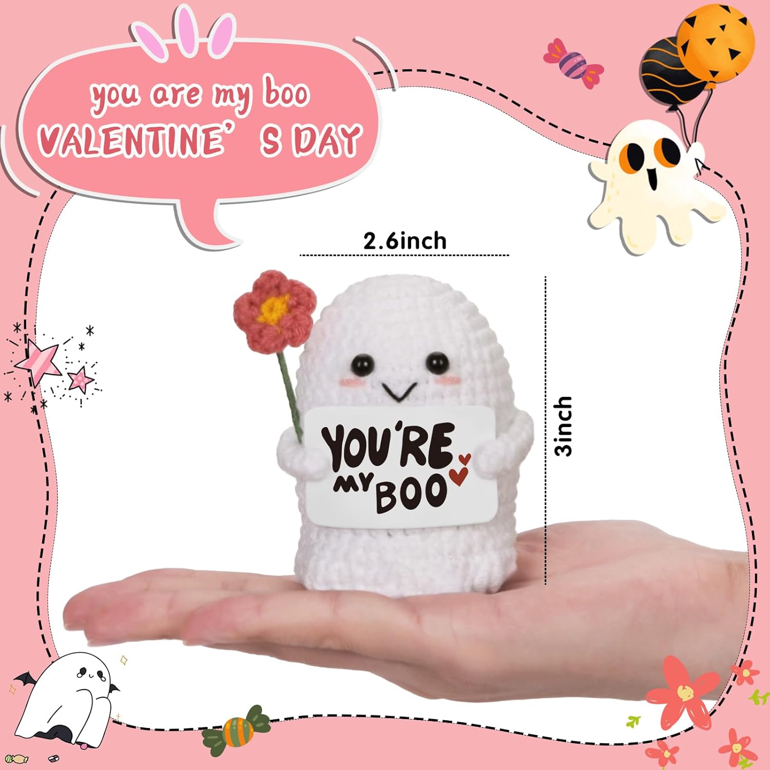 Skiennix You're My Boo Crochet Ghost - Cute Anniversary Gift for Him/Her | Perfect for Holidays & Easter
