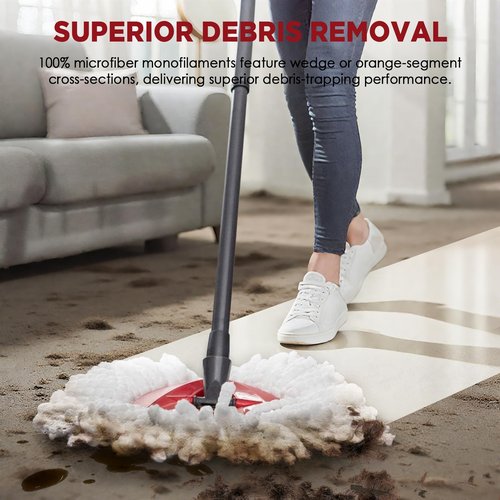 Mop Head Replacement for O-Cedar Easy Wring 1-Tank System，Exovyn Spin Mophead Replacements，Microfiber 6 Pack 360° Swivel Mop Refills，Deep Clean,Easy Cleaning，Machine Washable and Easy to Replace