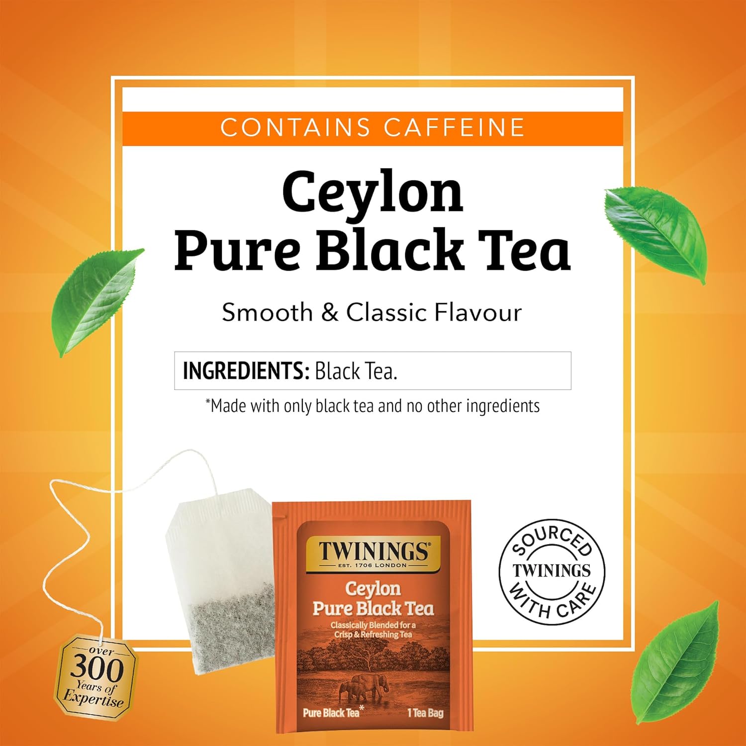 Twinings Ceylon Black Tea - Crisp & Refreshing Individually Wrapped Bags | 20 Count (Pack of 2)