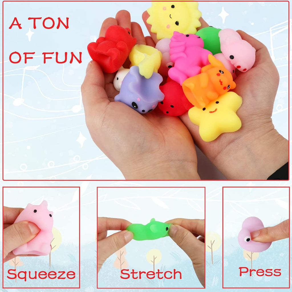 Skiennix 80pcs Mochi Squishy Toys - Mini Kawaii Fidget Toys for Kids | Perfect Easter Basket Stuffers