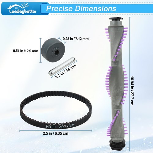 Roller Brush Replacement for Shark Navigator Lift Away NV350,NV352,NV353,NV360,NV356E,NV42,NV80,UV420,NV70,NV41,NV71,NV90,NV22 Series Upright Vacuum，1 Roller Brush + 2 Belts + 2 Wheels