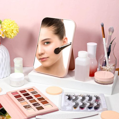 IANFAN 12 Pcs Spa Party Mirrors Spa Sleepover Party Supplies Pink Sleepover Accessory Favors Makeup Mirror for Sleepovers Slumber Birthday Favors Gift