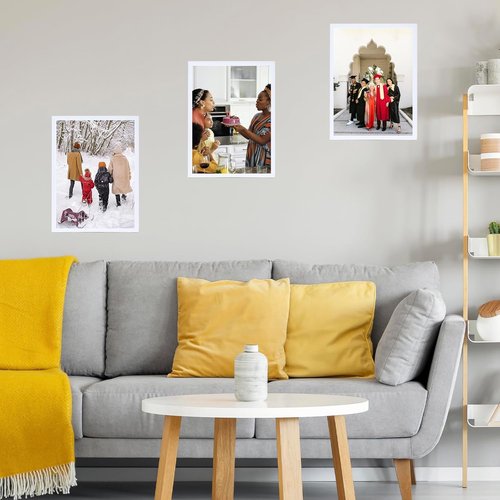 JCJMY 14x19 Picture Frame - White Wall Mount for Horizontal or Vertical Display | Durable Plexiglass