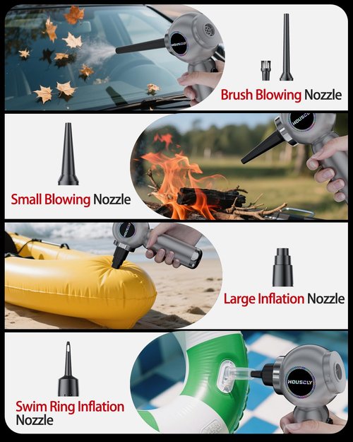 houscly Handheld Car Vacuum Portable Cordless 25000Pa High Power Small Mini Hand Vacuum Rechargeable 4-in-1 Wireless Handheld Vac for Car Office Desktop Home Cleaning Ideal Gifts for Men & Women