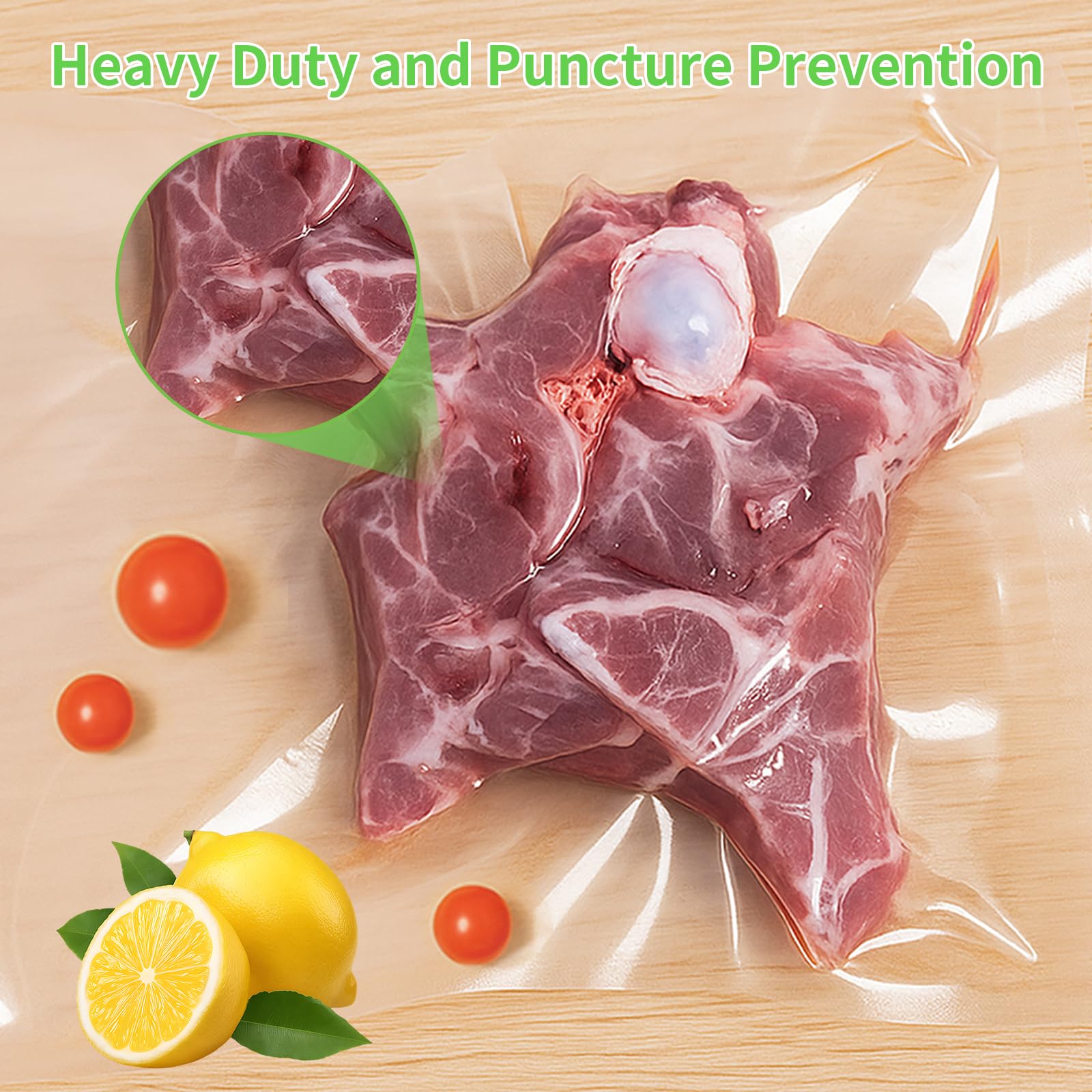 MakMeFre 200 Plus Gallon Size 12" x 16" Vacuum Sealer Bags with BPA Free and Heavy Duty,Great for Food Storage Vaccume Sealer PreCut Bag