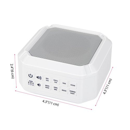LUXSWAY Sound Machine, White Noise Machine for Adults Kids Baby | 8 Non-looping Sounds | Powered by AC or USB | Timer | Easy to Pocket and Travel – Classic White