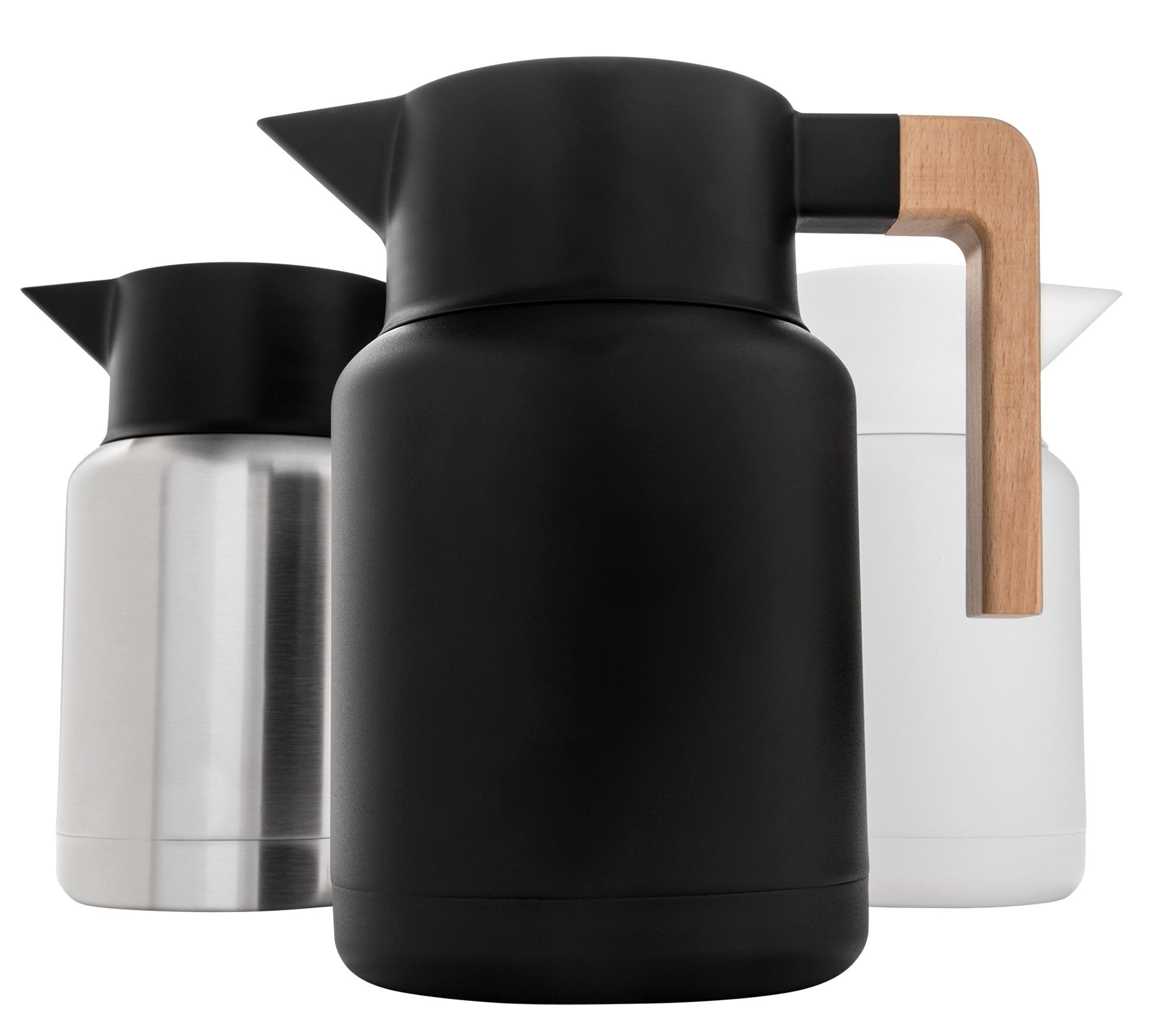 Hastings Collective Thermal Coffee Carafe 50 Oz - Large Stainless Steel Insulated Carafe - 1.5 Liter Double Walled Vacuum Thermos Coffee and Beverage Dispenser with Tea Infuser and Strainer (White)