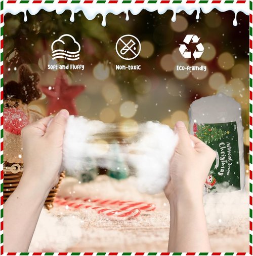 Christmas Fake Snow - 9.2oz Fluffy Artificial Snow for DIY Tree Decor & Winter Displays