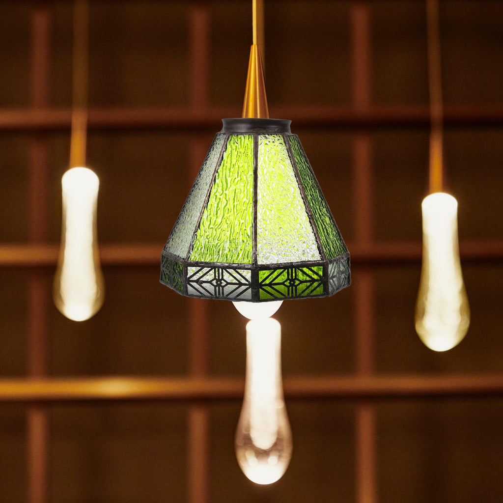 OSALADI 5.5 Inch Glass Lamp Shade Vintage Pendant Light Replacement for Mediterranean Style Restaurants and Bars