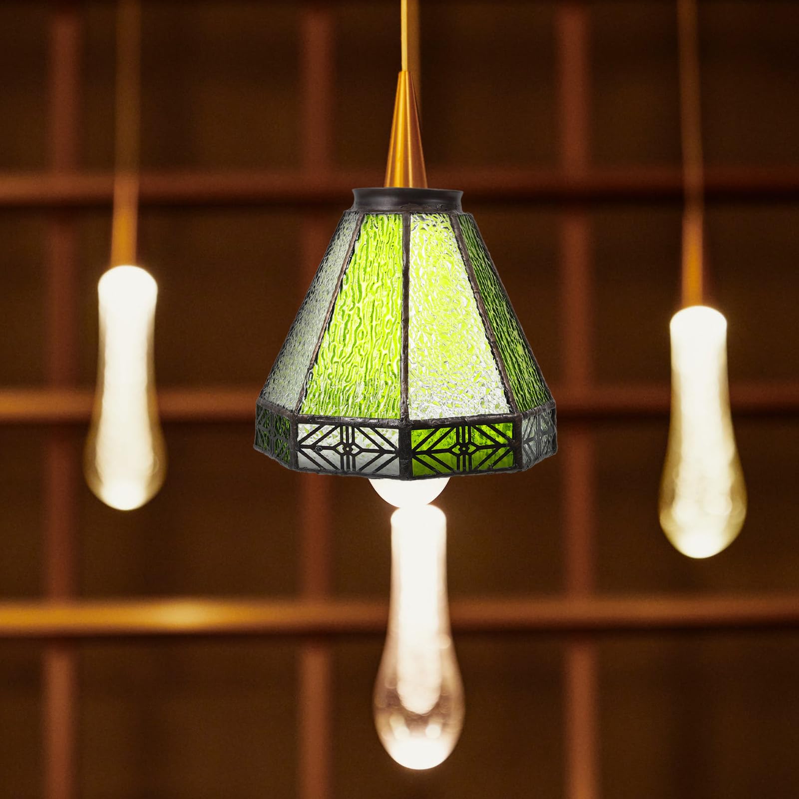 OSALADI 5.5 Inch Glass Lamp Shade Vintage Pendant Light Replacement for Mediterranean Style Restaurants and Bars