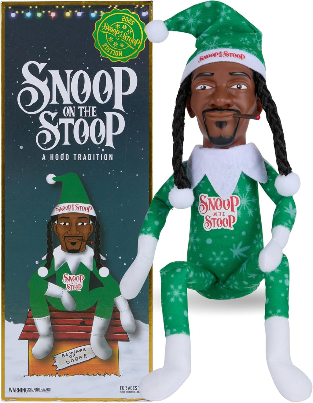 Snoop Dogg Christmas Shelf Décor - 12” Snoop on The Stoop Figurine for Holiday Cheer