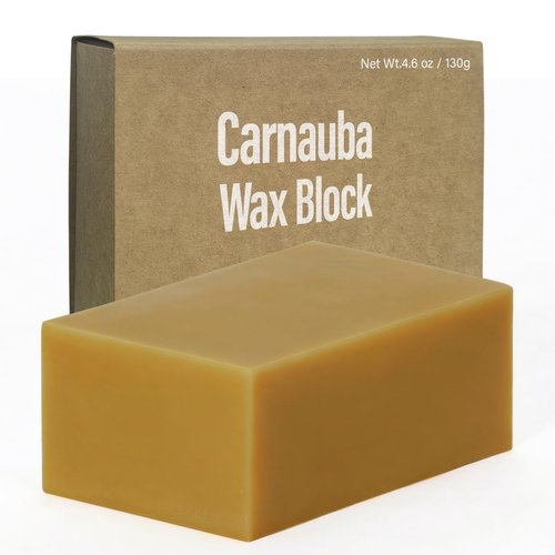 Carnauba Wax for Wood, Pure Carnauba Hard Wax Bar - for Rotary Buffing Wheel & High Gloss Polishing - 3.5" x 2" x 1.4" (4.6 oz)