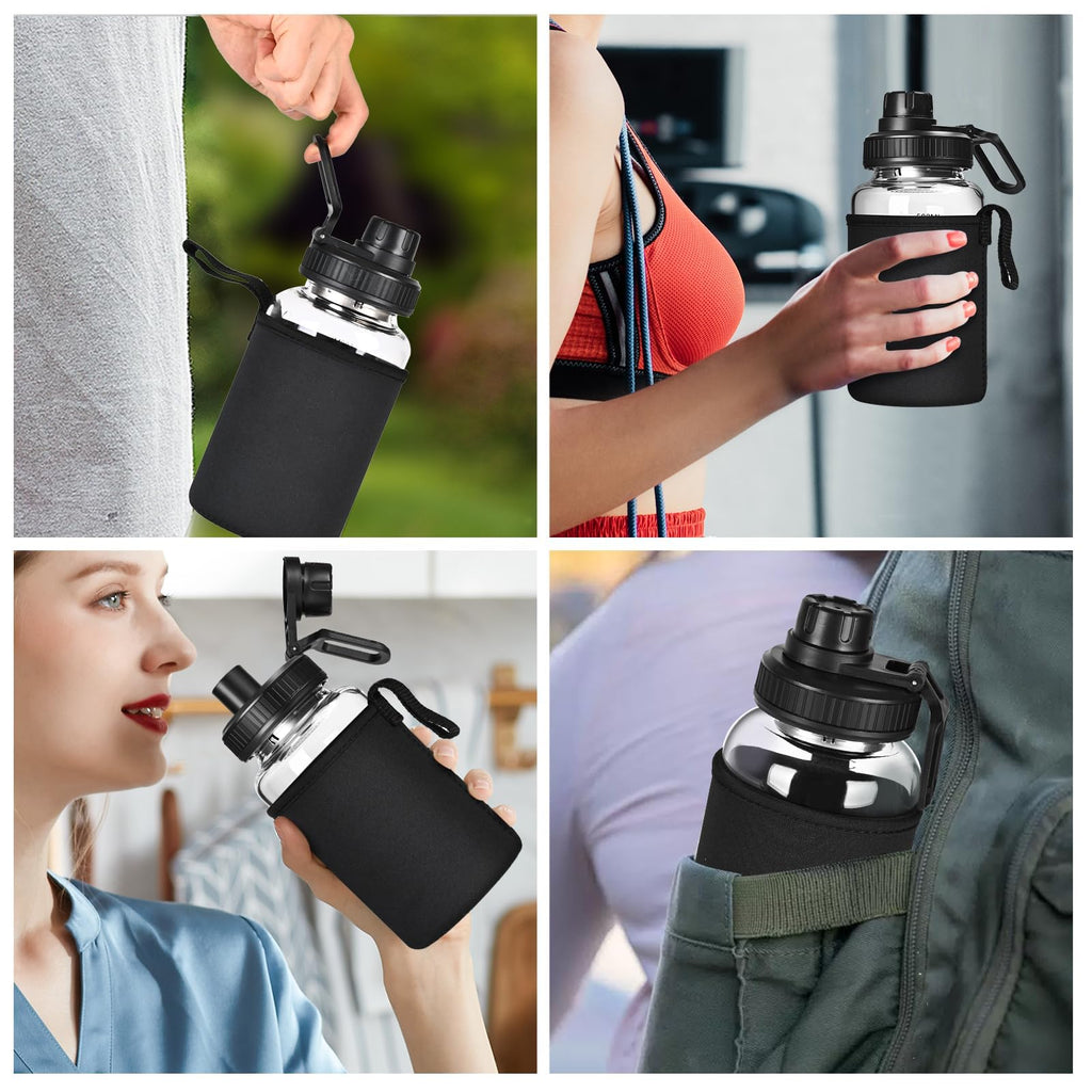 BNCWCQZ Glass Shaker Bottle,22oz BPA-Free Odorless Shaker Bottle with 304 Stainless Steel Ball and Removable Cleaning Brush for Fitness Protein Mixes(1Pack)