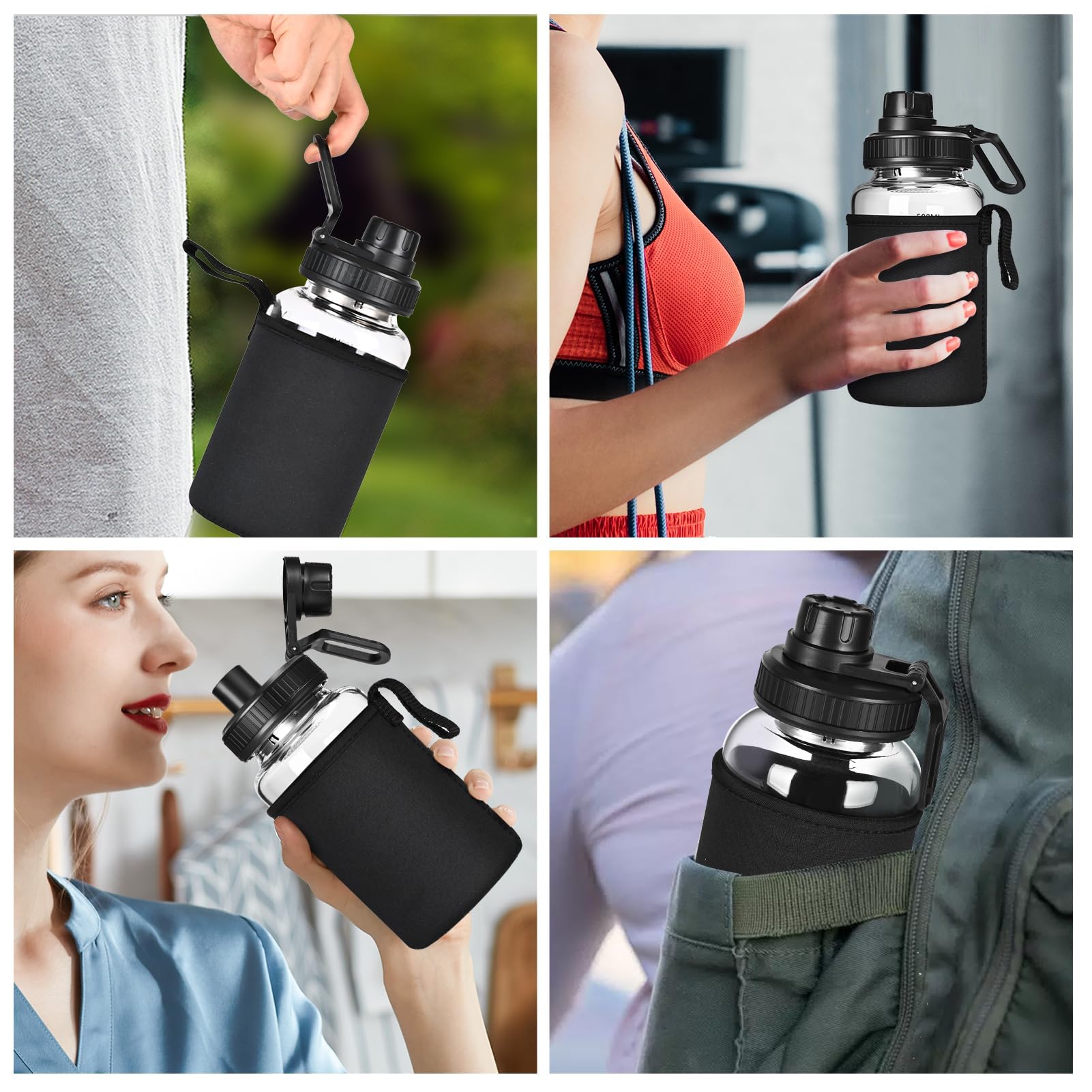 BNCWCQZ Glass Shaker Bottle,22oz BPA-Free Odorless Shaker Bottle with 304 Stainless Steel Ball and Removable Cleaning Brush for Fitness Protein Mixes(1Pack)