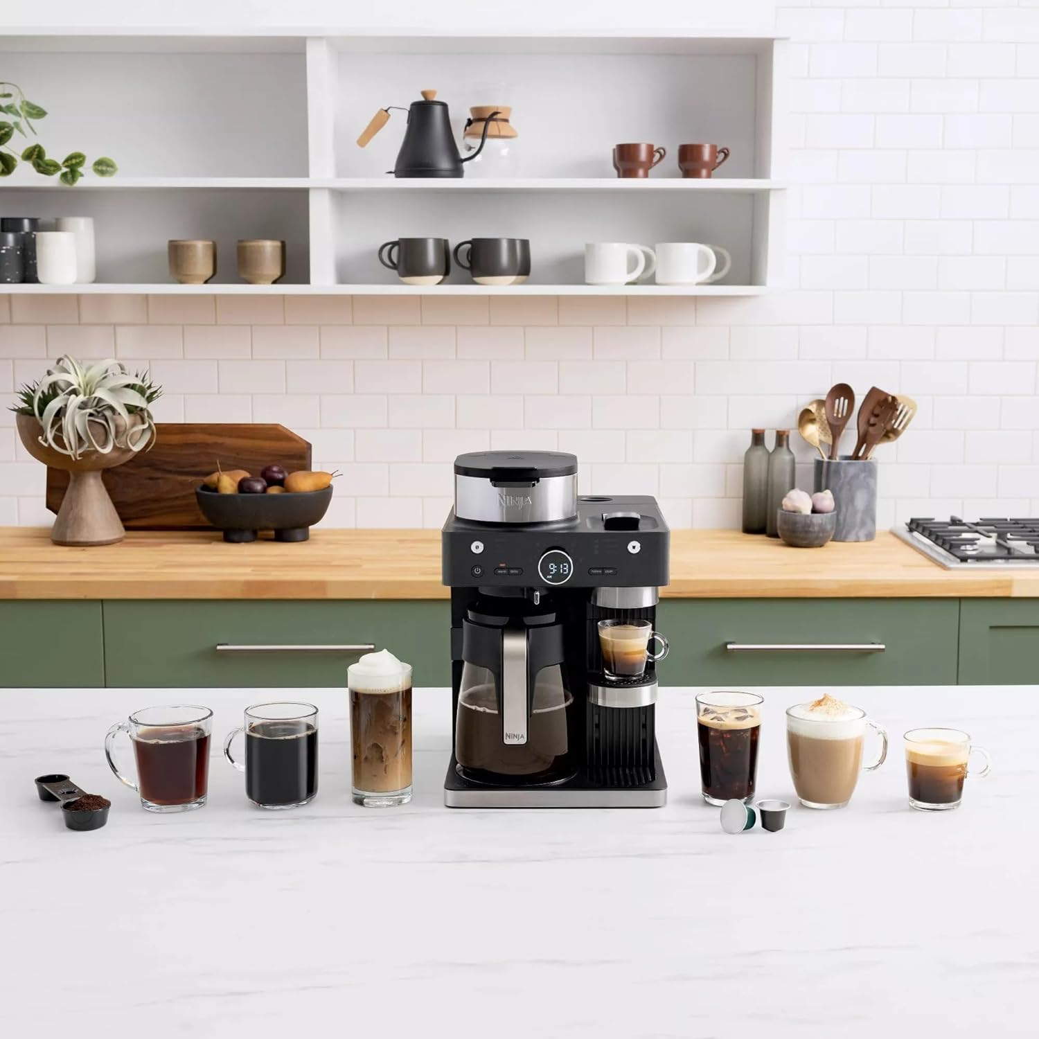 Ninja Refurbished CFN601 Espresso & Coffee Barista System - Single-Serve & 12-Cup Carafe with Frother