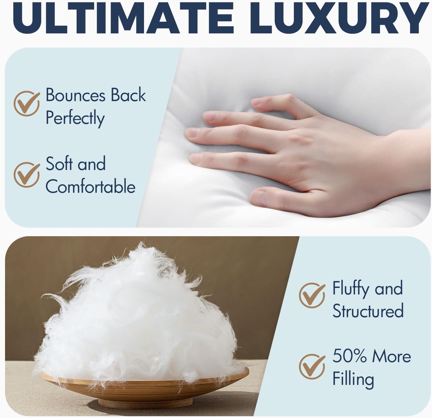 MIULEE Down Alternative Pillow Insert - Ultra Soft Fluffy Decorative Throw Pillow | 12x20 Inch for Sofa & Bed