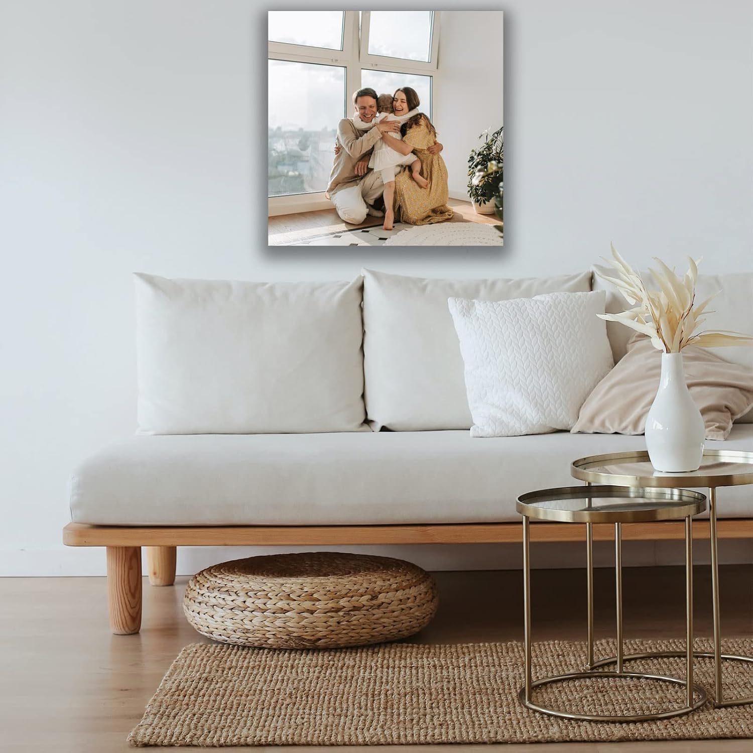 Skiennix Custom Canvas Prints - Personalized Framed Wall Art for Family & Pet Photos | 18x18 Size