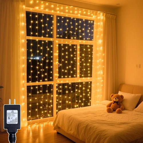 200 LED Curtain String Lights - Waterproof Fairy Lights with Timer & 8 Modes | 9.8 x 6.6FT for Indoor/Outdoor Decor