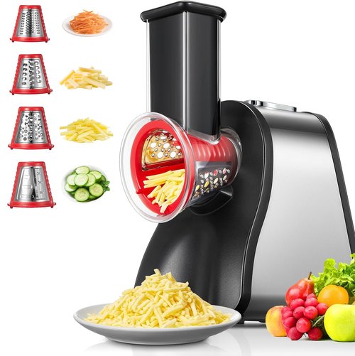Electric Cheese Grater Salad Maker, Cheese Shredder for Home Kitchen Use, One-Touch Control Electric Slicer Shredder Ideal for Vegetables, Cheeses and Nuts
