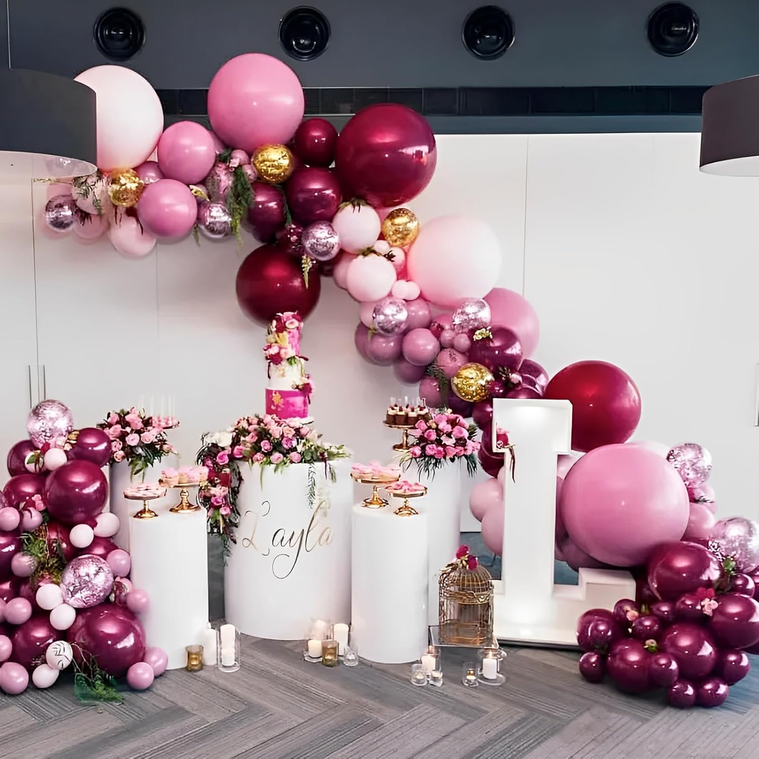 Voircoloria Burgundy Balloon Garland Kit - 90 Pack in 18/12/10/5 Inch Sizes for Weddings, Graduations & Fall Parties