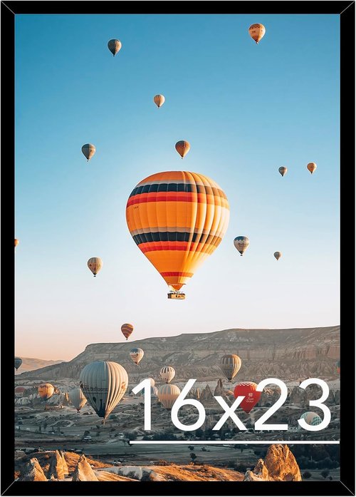 JCJMY 16x23 Black Picture Frame - Versatile Wall Gallery Frame for Horizontal & Vertical Photos
