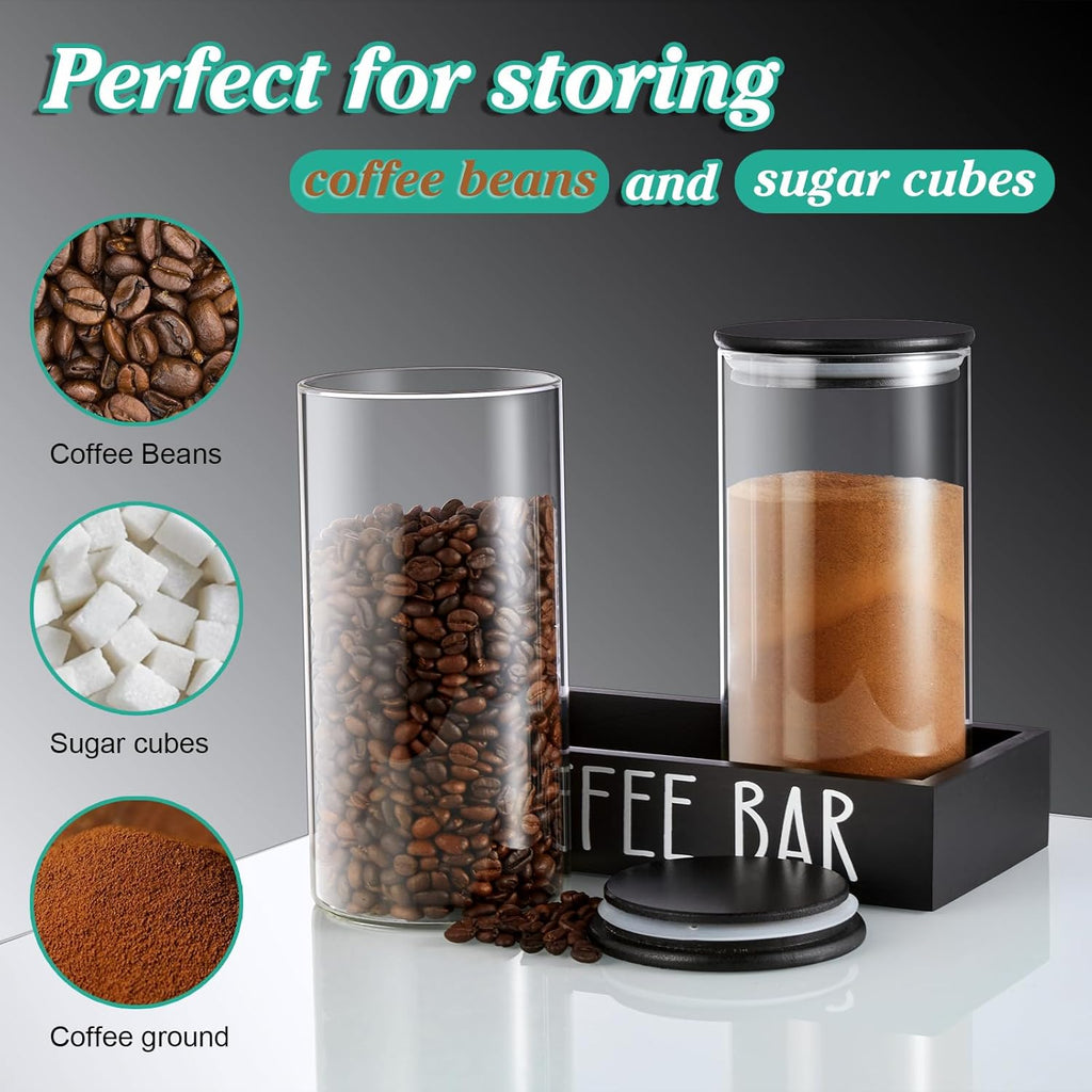 OUTNILI Broom Holder Wall Mount | Versatile Storage Solution with Coffee Canister Set