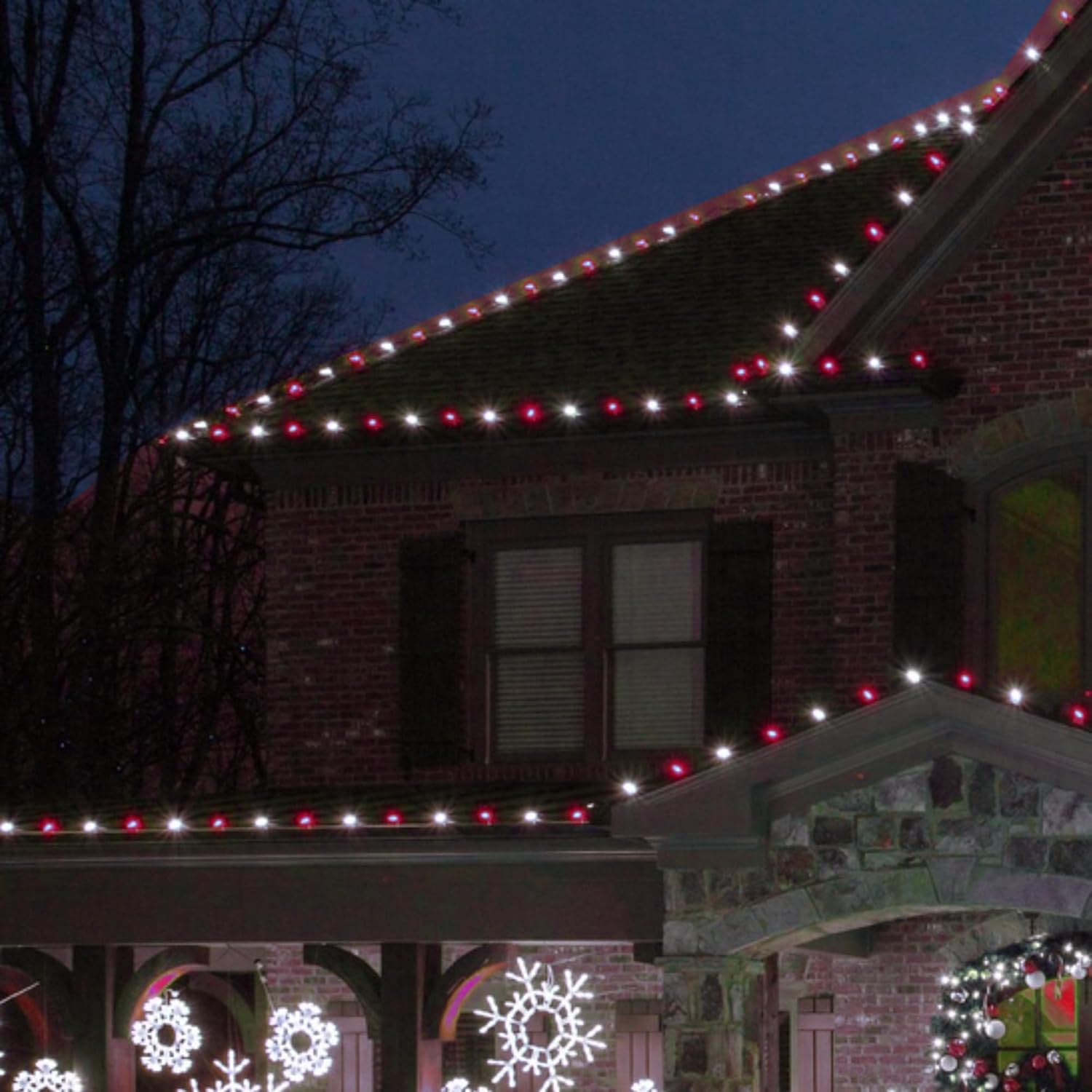 TW SHINE C9 Christmas Lights - 100 LED 66 FT Waterproof String Lights | 8 Modes Timer for Indoor & Outdoor Decor (Red and White)
