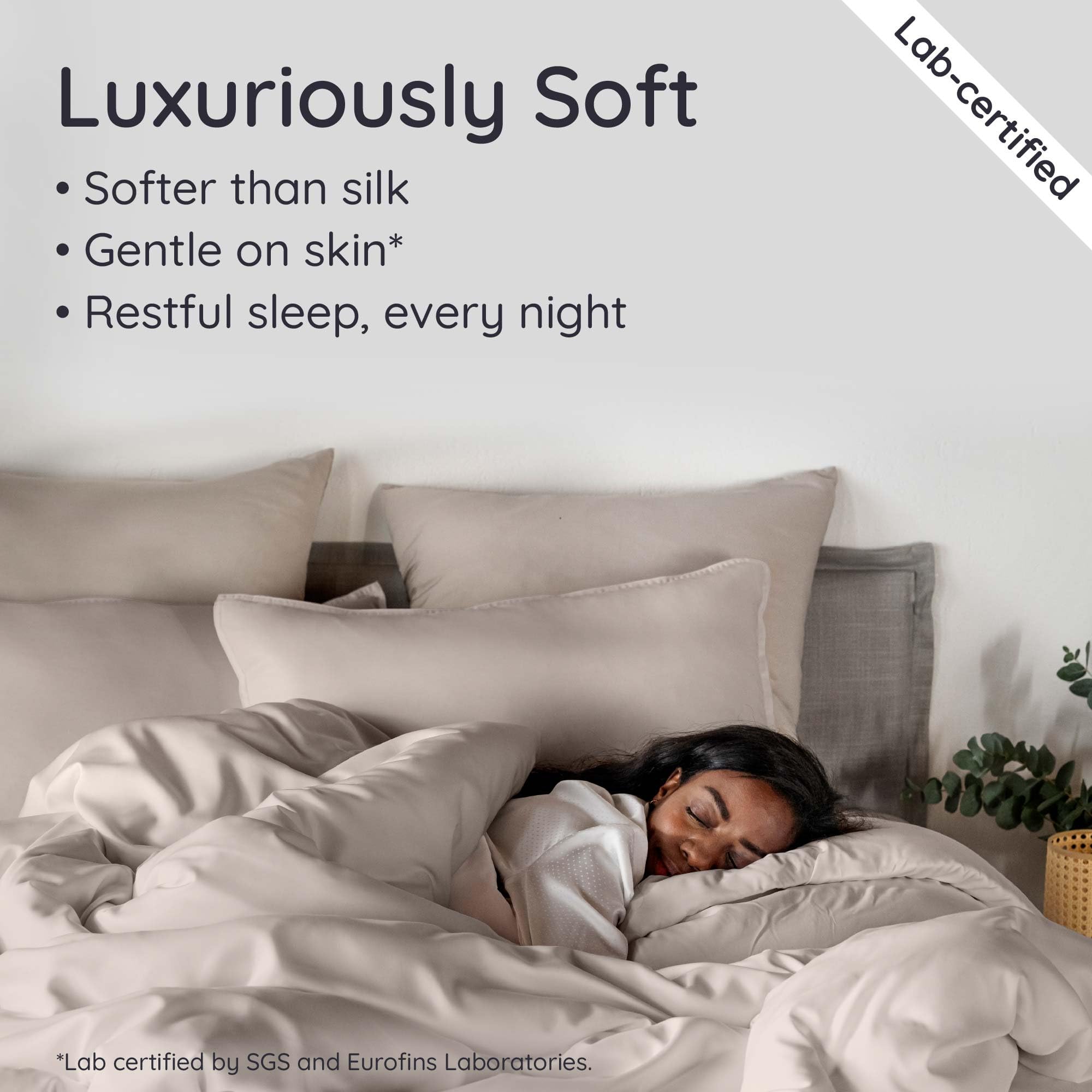 Bambaw 100% Viscose Derived from Bamboo Duvet Cover King Size – 3 Piece Duvet Cover Cooling King Size, Extra Soft & Breathable, Includes 2 King Pillow Shams, No Comforter (Sand)