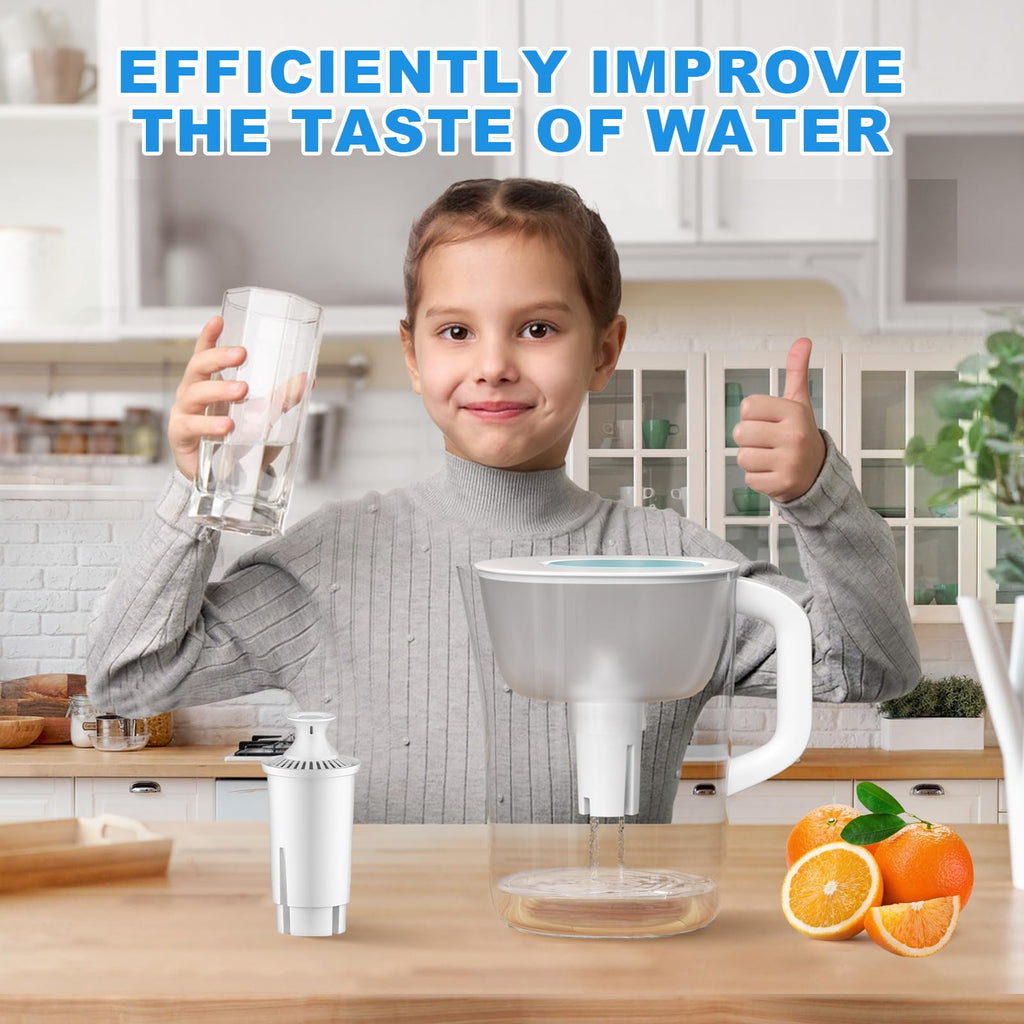 Tikstoy Water Filter Replacement Compatible with Brita Filter & Pitchers, Classic, Mavea, Ob03, 107007, 35557, Water Filter By Tikstoy, Reduce Chlorine and Heavy Metals (6)