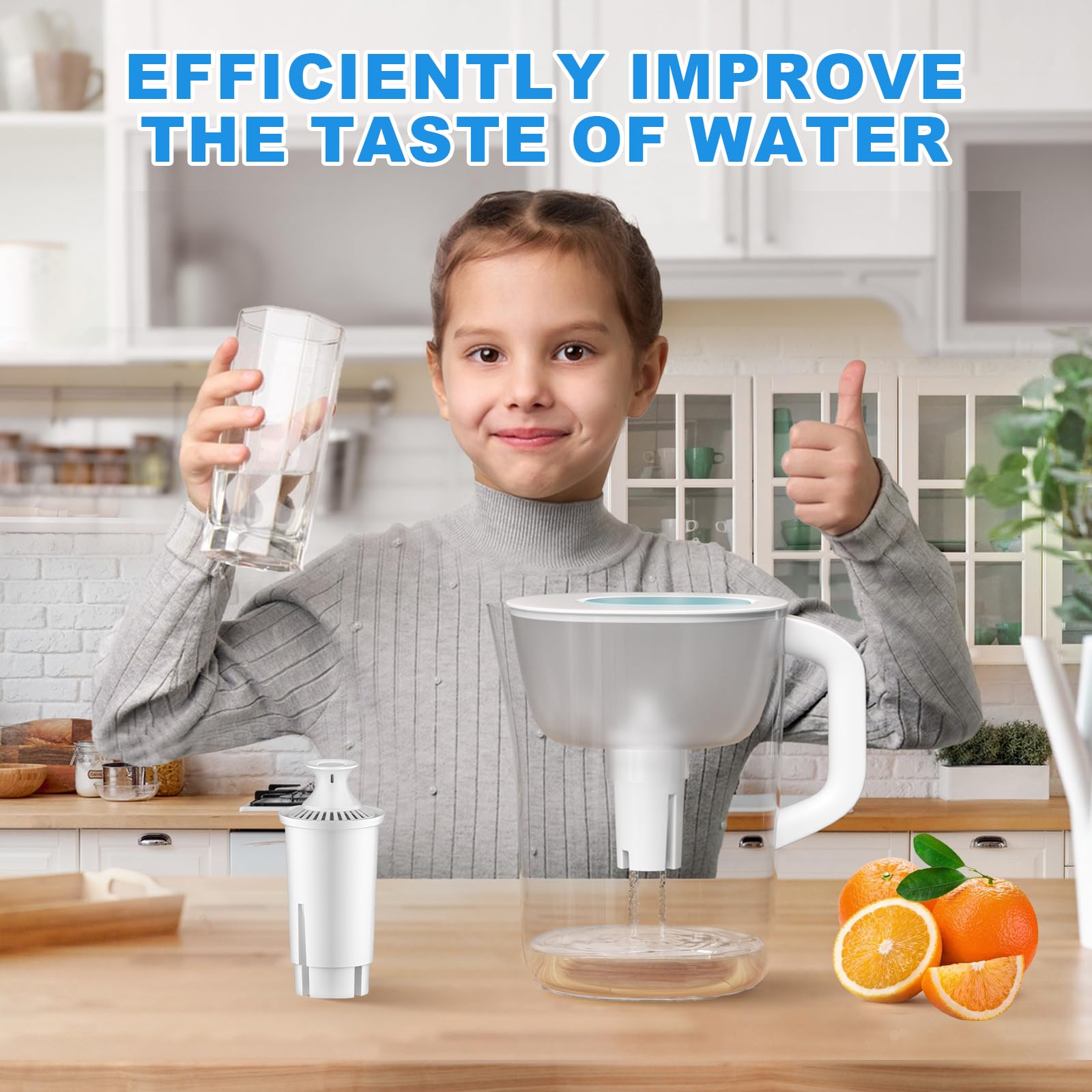 Tikstoy Water Filter Replacement Compatible with Brita Filter & Pitchers, Classic, Mavea, Ob03, 107007, 35557, Water Filter By Tikstoy, Reduce Chlorine and Heavy Metals (6)