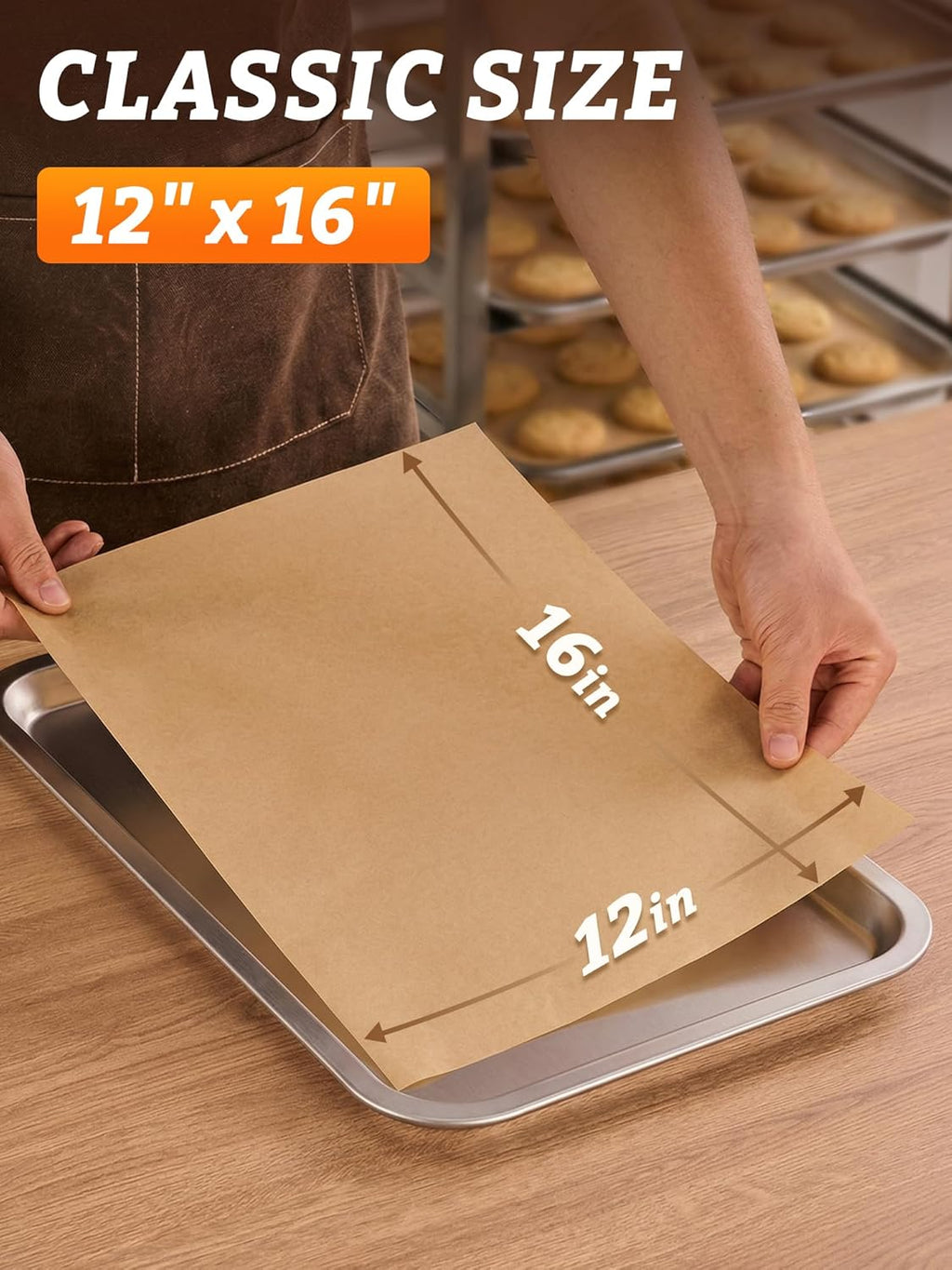 SMARTAKE Parchment Paper Baking Sheets - 400 Pcs Non-Stick Precut 12x16 Inches for Baking, Grilling & More