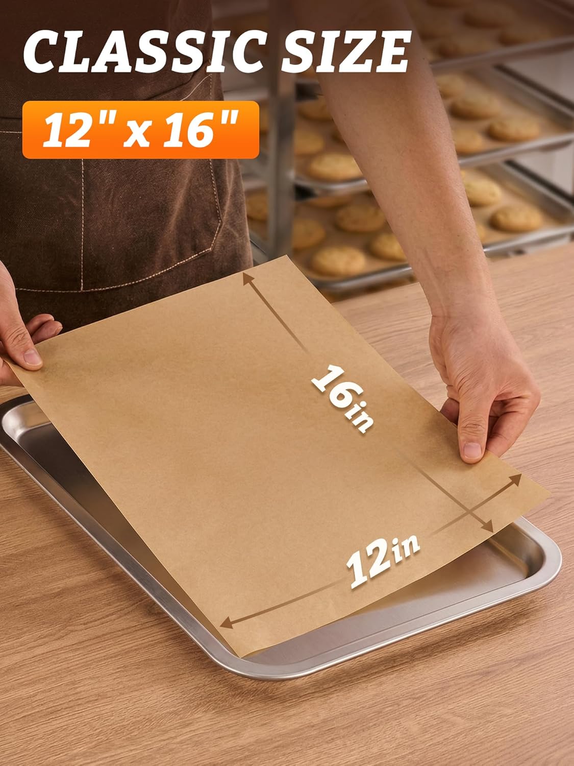 SMARTAKE Parchment Paper Baking Sheets - 400 Pcs Non-Stick Precut 12x16 Inches for Baking, Grilling & More