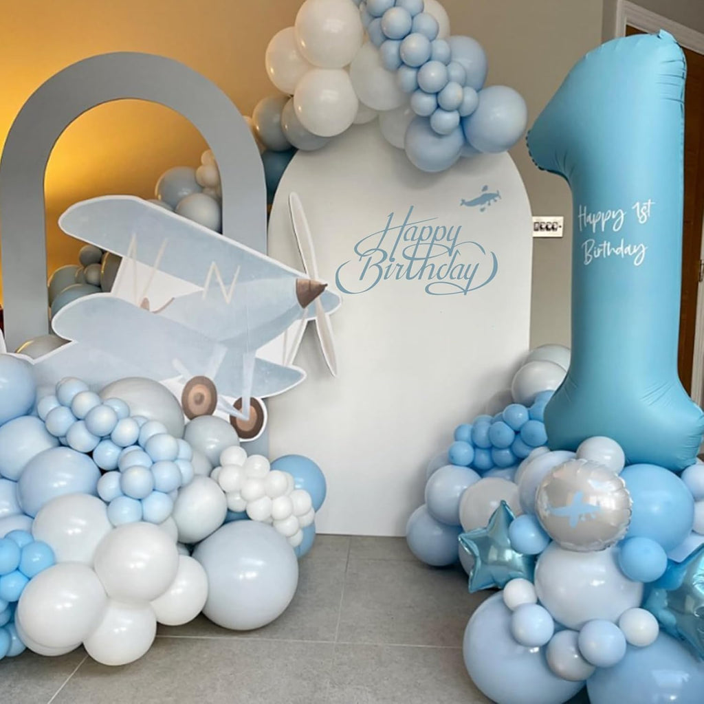 Awenztech Balloon Arch Kit - 120pcs Light Blue Latex Balloons in Various Sizes for Celebrations