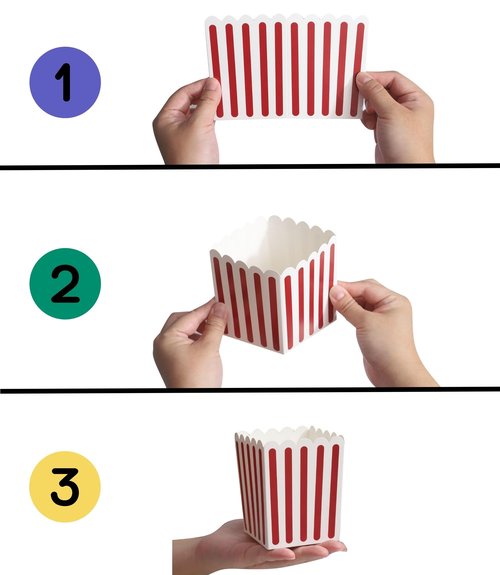 Winoo Design 100 PK Mini Popcorn Boxes Bulk Paper Popcorn Bowl Containers Holders for Party, Movie Night Decorations