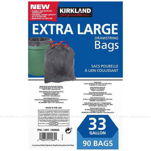 Kirkland Signature Flex-tech 33 Gallon Trash Bag, 90count, 1count